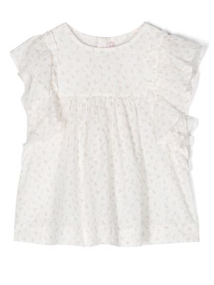 Bonpoint ruffled sleeveless blouse - White