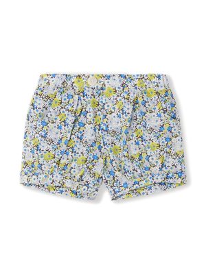 Bonpoint Square floral-print cotton shorts - Blue