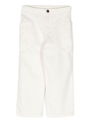 Bonpoint straight-leg canvas trousers - White