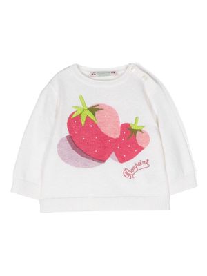 Bonpoint strawberry-print sweatshirt - White
