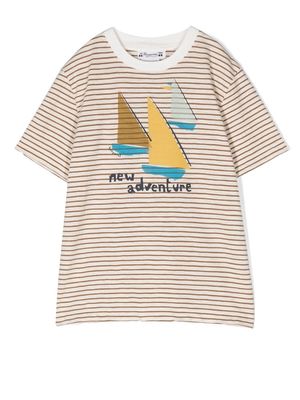 Bonpoint stripe pattern short-sleeve T-shirt - Neutrals