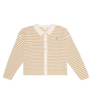 Bonpoint Striped wool and cotton cardigan
