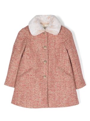 Bonpoint Temaggie faux-fur collar peacoat - Pink
