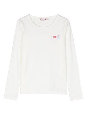 Bonpoint text-embroidered T-shirt - White