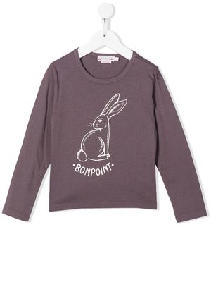 Bonpoint Theia rabbit-print T-shirt - Purple