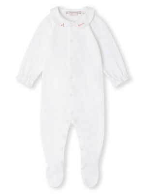 Bonpoint Tintina logo-embroidered pajamas - White