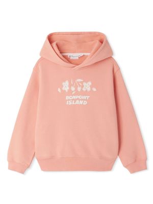 Bonpoint Tita graphic-print cotton hoodie - Pink
