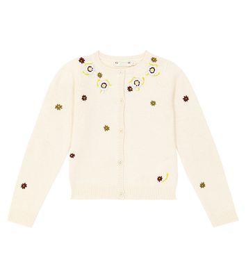 Bonpoint Toesie embroidered wool cardigan