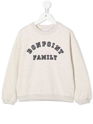 Bonpoint Tonino logo-print sweatshirt - Neutrals