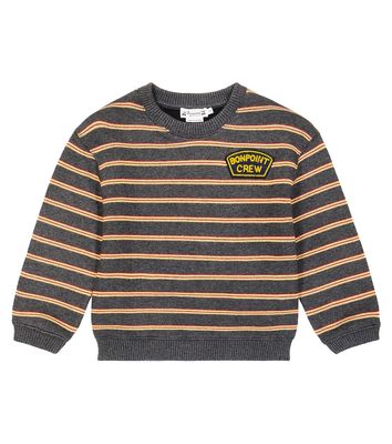 Bonpoint Tonino striped cotton fleece sweatshirt