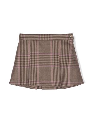 Bonpoint Tutti check-print pleated skirt - Brown