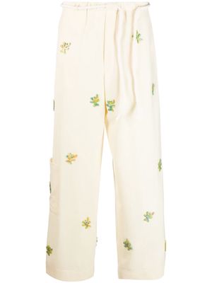Bonsai applique-detail drawstring-fastening trousers - Neutrals