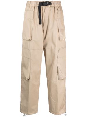 Bonsai belted cotton cargo trousers - Neutrals
