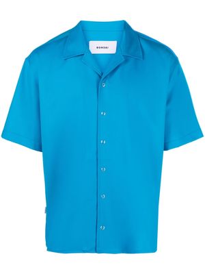 Bonsai camp-collar short-sleeve shirt - Blue