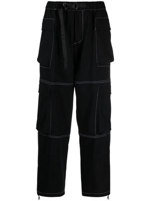 Bonsai cargo-pockets tapered trousers - Black