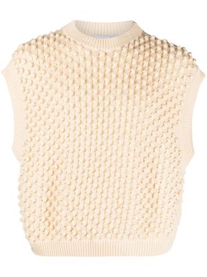 Bonsai chunky-knit sleeveless jumper - Neutrals