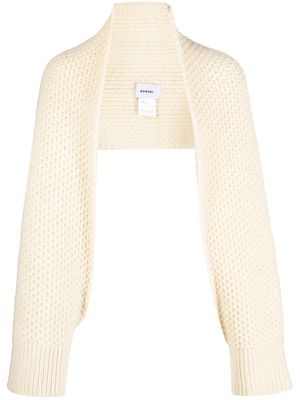 Bonsai chunky-knit wool sleeves - White