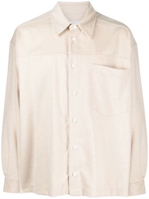 Bonsai felted long-sleeve shirt jacket - Neutrals
