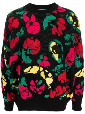 Bonsai floral-detail cotton sweatshirt - Black