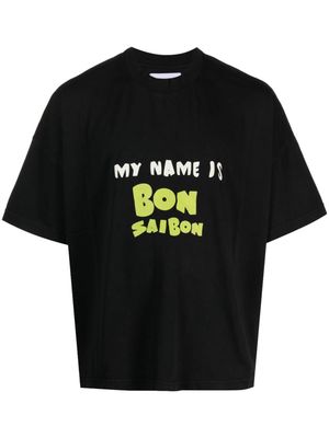 Bonsai graphic-print cotton T-shirt - Black