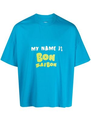 Bonsai graphic-print cotton T-shirt - Blue