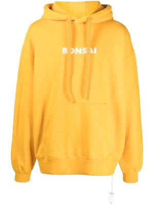 Bonsai logo-print cotton hoodie - Orange