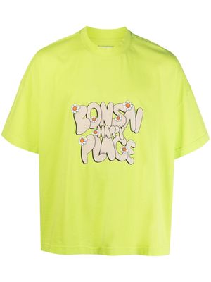 Bonsai logo-print cotton T-shirt - Green