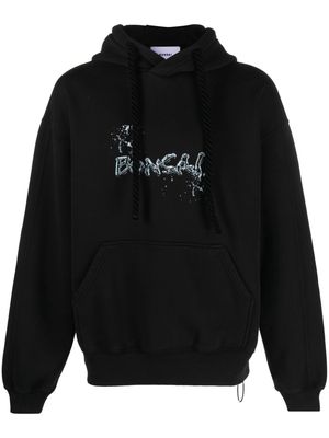 Bonsai logo-print drawstring hoodie - Black