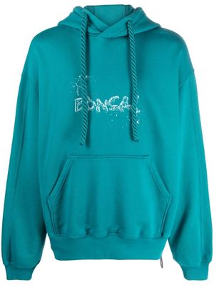 Bonsai logo-print drawstring hoodie - Blue