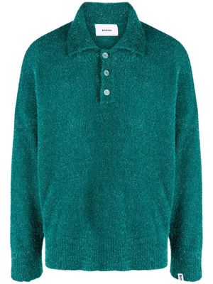 Bonsai long-sleeved chenille polo shirt - Green