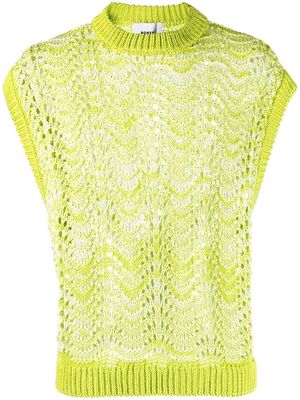 Bonsai open-knit cotton vest - Green