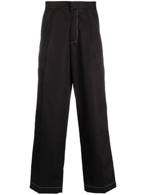 Bonsai pleated straight-leg trousers - Black