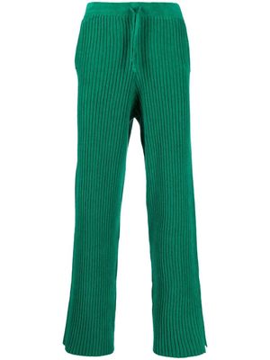 Bonsai ribbed-knit straight-leg trousers - Green