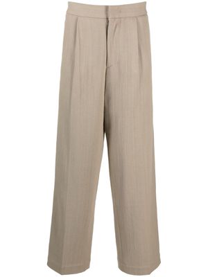 Bonsai straight-leg cotton trousers - Grey