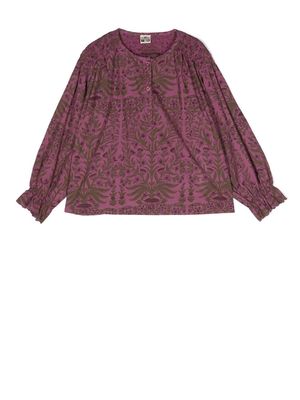 Bonton all-over floral-print blouse - Purple