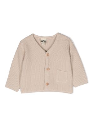 Bonton button-down knitted cotton cardigan - Neutrals