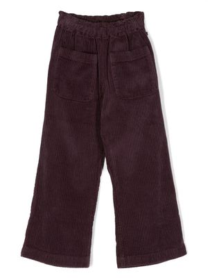 Bonton corduroy elasticated-waistband trousers - Purple