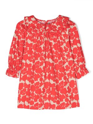 Bonton floral-print cotton dress - Red