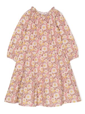 Bonton floral-print cotton poplin dress - Pink