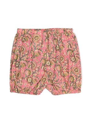 Bonton floral-print mid-rise bloomers - Pink