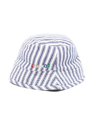 Bonton halo-stripe cotton sun hat - Blue