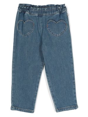 Bonton heart-pocket straight jeans - Blue