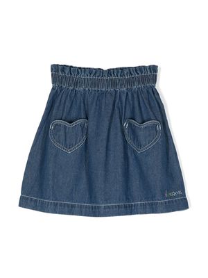 Bonton heart-pockets denim skirt - Blue