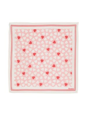 Bonton heart-print striped-edge scarf - Pink