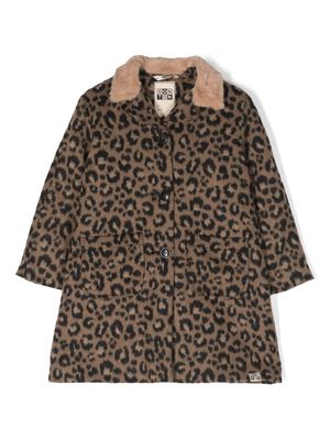 Bonton leopard-pattern single-breasted coat - Brown