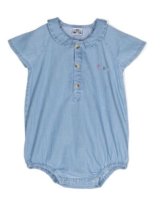 Bonton logo-embroidered chambray body - Blue