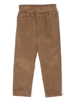 Bonton logo-embroidered corduroy trousers - Brown