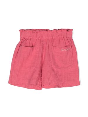 Bonton logo-embroidered cotton shorts - Pink