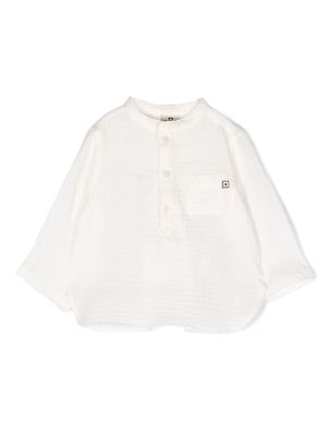 Bonton patch-pocket cotton tunic top - White