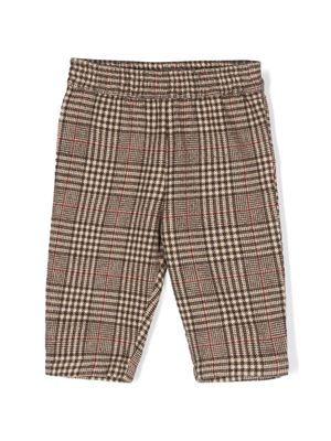 Bonton plaid check-pattern cotton leggings - Brown